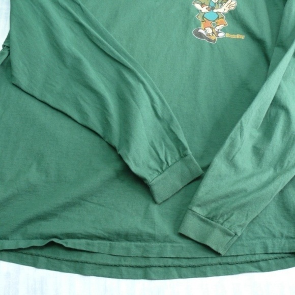 Bugle Boy Hoodie Vintage 90s T Shirt Large Green Long Sleeve Tee - Picture 4 of 8